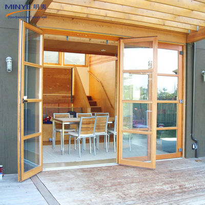 Hoofdmateriaal Glas Frans ontwerp Aluminium frame Dubbel gehard glas Bi vouwdeur