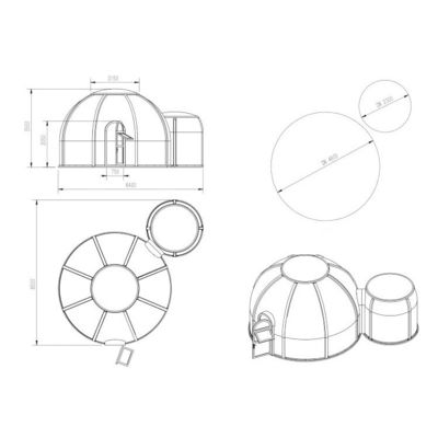 Hotel Dome House met 2020 nieuwste Star View Design en ruime 5M * 7.5M * H3.5M Grootte
