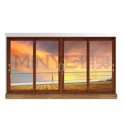 Glasdeur Houtgraan aluminium schuifdeuren met dubbelgehard glas en goed afdichting