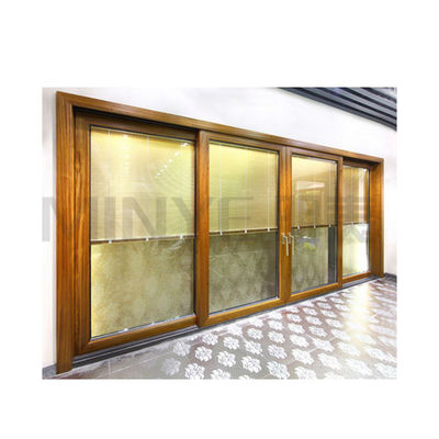 Glasdeur Houtgraan aluminium schuifdeuren met dubbelgehard glas en goed afdichting