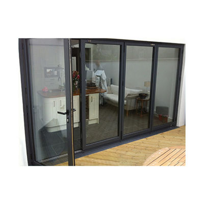 Moderne design waterdicht aluminium legering geluidsdicht vouwdeur met gehard glas