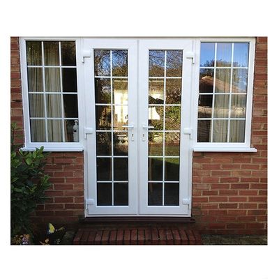 Australië standaard PVC Front French Glass Casement deur met zijde licht buiten