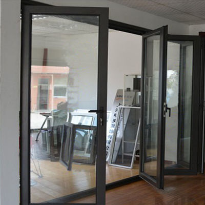 Shanghai geluiddichte aluminium vouwglas deur met dubbel geglazuurd gehard glas