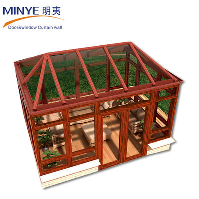 Buiten Solarium met aangepaste grootte Aluminium gebogen glas en aluminium legering