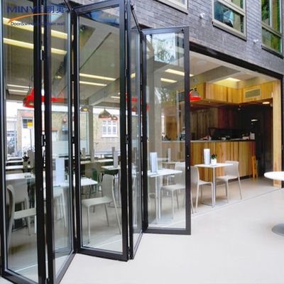 Aluminiumlegering Buitenkristal Tweevoudige deur met poedercoating en vouwontwerp
