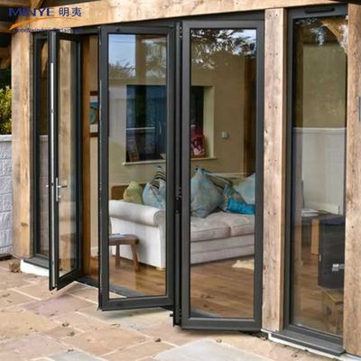 Geluidsisolatie Aluminium vouwdeur met 4 panelen Aluminium scherm deur in modern ontwerp