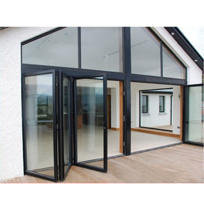 Aluminiumlegering Buitenkristal Tweevoudige deur met poedercoating en vouwontwerp