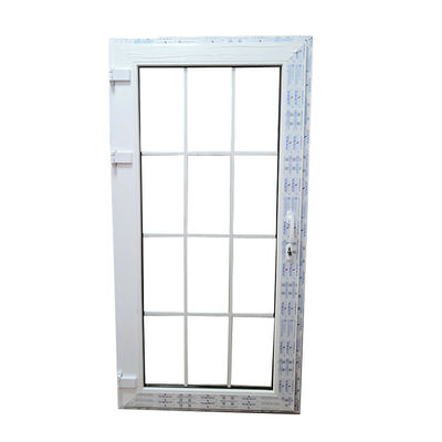 Winkel voorkant Franse glazen deuren ontwerp met wit PVC profiel en dubbel gehard glas