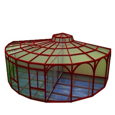 Gepersonaliseerde grootte Draagbare aluminium zonne- en tuinkamer met driehoekige dakvorming