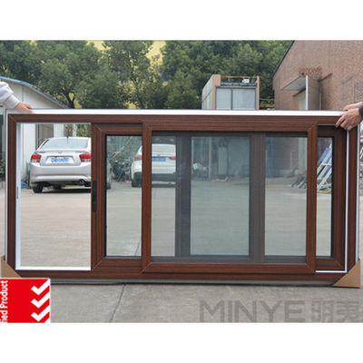 UPVC-schuifdeuren van houten kleur voor zijdelingse installatie
