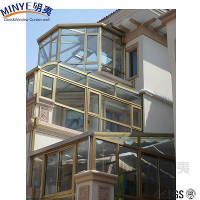 Aluminiumframe en glaspaneel geprefabriceerde thermische pauze zonnekamer voor kas