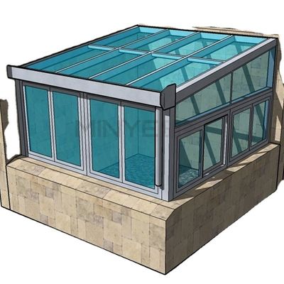 Moderne aluminium tuin zonnekamer met warmte-isolatie en winddicht dubbel gehard glas
