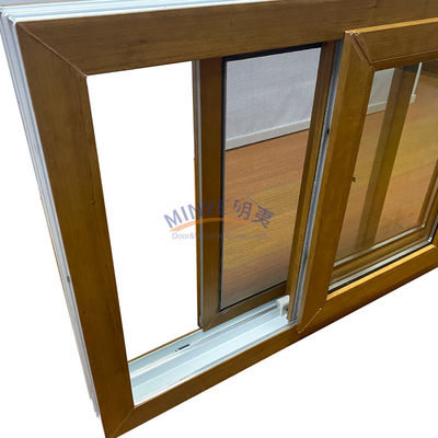 Goedkope houtgraan vinyl venster met 2,5 mm profieldikte en Duitse hardware