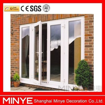 Goed luchtdichtheid en waterdichtheid PVC/UPVC bekleding van glas Hoofddeur met roosters
