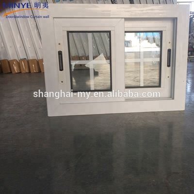 Dubbel gehard glas orkaanbestendige schuifruiten voor kantoorplastic frame