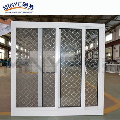 Innovatieve op maat gemaakte kleuren Geluidsdode PVC/UPVC schuifvenster met grillontwerp