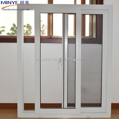 Innovatieve op maat gemaakte kleuren Geluidsdode PVC/UPVC schuifvenster met grillontwerp