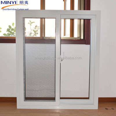 Innovatieve op maat gemaakte kleuren Geluidsdode PVC/UPVC schuifvenster met grillontwerp