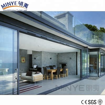 Dubbele/drievoudige/vierspuren Moderne voordeur ontwerpen met grote glazen schuifdeur