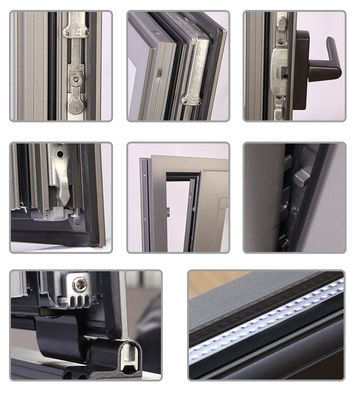Goed afdichtende thermische breuk Aluminium kantel- en draaivenster met dubbel gehard glas
