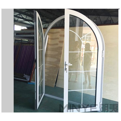 Krachtcoating Franse bovenkant Ronde boog Buitenste patio Casement glazen deuren in elke kleur