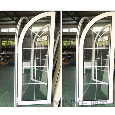 Krachtcoating Franse bovenkant Ronde boog Buitenste patio Casement glazen deuren in elke kleur
