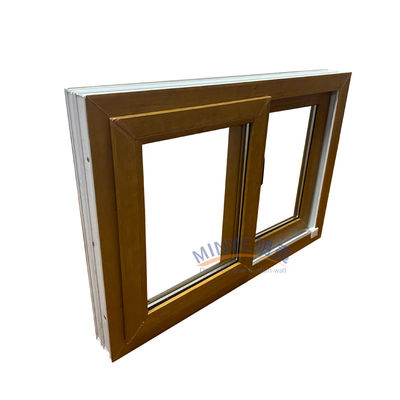 Woonkamer Houtkleur UPVC-venster met glazen deur en horizontale schuifinnovatie