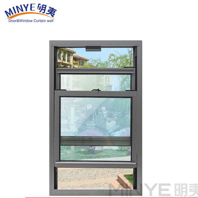 Verticale schuiframen met dubbele beglazing met dubbel gehard glas voor enkelhangende ramen
