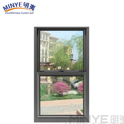 Verticale schuiframen met dubbele beglazing met dubbel gehard glas voor enkelhangende ramen