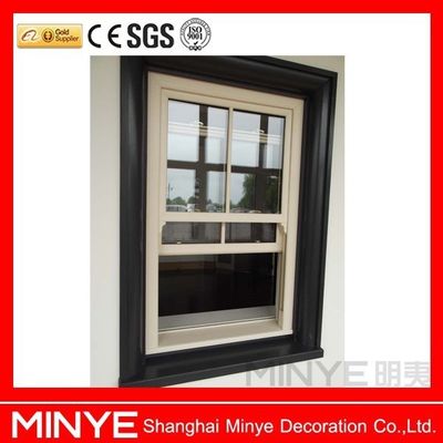 Verticale schuiframen met dubbele beglazing met dubbel gehard glas voor enkelhangende ramen