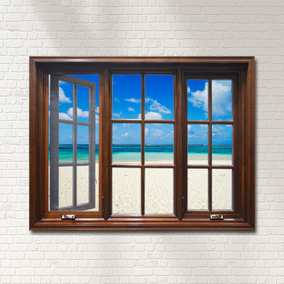 Swing Open Style Aluminium Alloy Casement Window met Simple Iron Window Grills Design