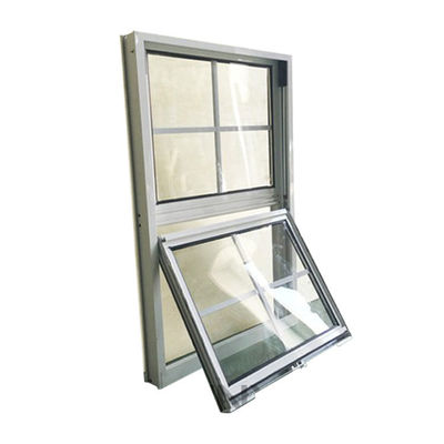UPVC handmatig verticaal schuifvenster met gehard glas en glasvezel-schermnet