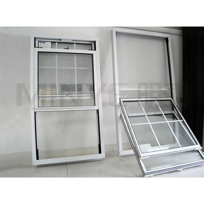 UPVC handmatig verticaal schuifvenster met gehard glas en glasvezel-schermnet