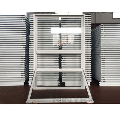 UPVC handmatig verticaal schuifvenster met gehard glas en glasvezel-schermnet