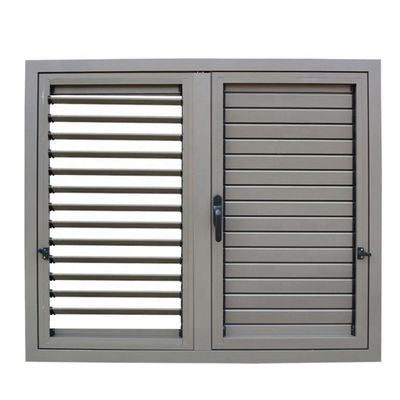 Moderne design Aluminium Verticale Louver Handle Cranking Shutter Venster orkaanbestendige