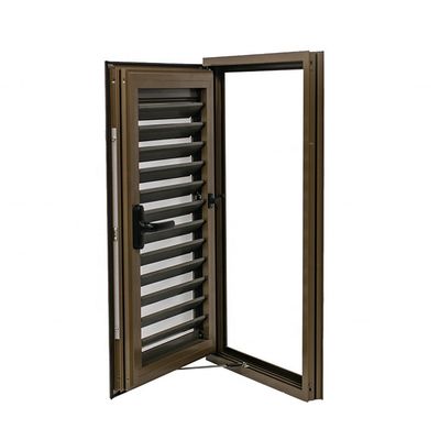 Moderne design Aluminium Verticale Louver Handle Cranking Shutter Venster orkaanbestendige