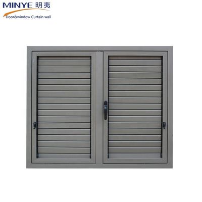 Moderne design Aluminium Verticale Louver Handle Cranking Shutter Venster orkaanbestendige