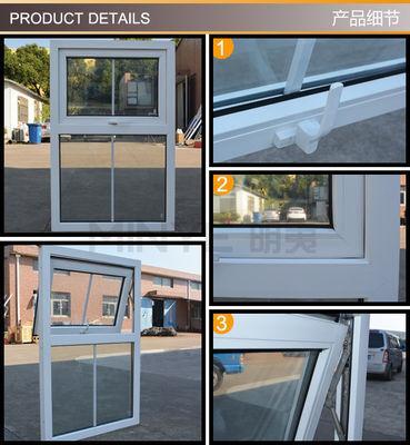 UPVC-frame en modern ontwerp stijl dubbelgehard glas luifel venster in witte kleur