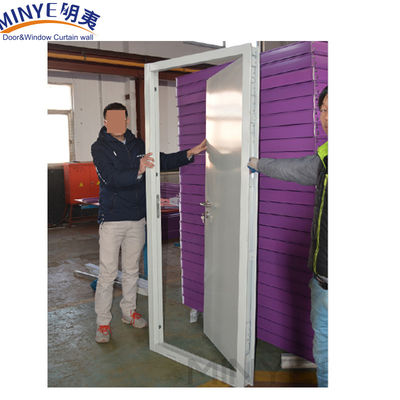 Anti-diefstal externe stalen beveiligingsdeur met glazen ijzer profiel Dikte 0,6 mm 2,0 mm