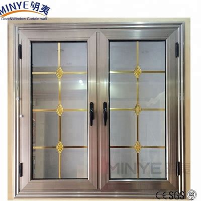 Hoofdplaats Dubbelpaneel Aluminium Venster Glas met Frames Amerika Stijl Dubbel Glas Venster