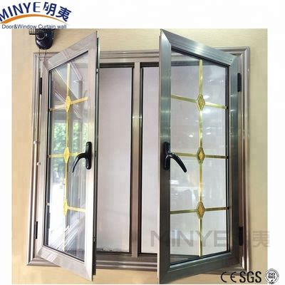 Hoofdplaats Dubbelpaneel Aluminium Venster Glas met Frames Amerika Stijl Dubbel Glas Venster