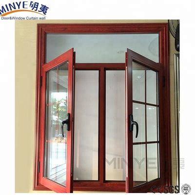 Hoofdplaats Dubbelpaneel Aluminium Venster Glas met Frames Amerika Stijl Dubbel Glas Venster