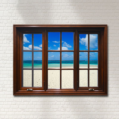 MINYE's Aluminium Hout Casement Windows Aanpasbaar en gehard glas inbegrepen