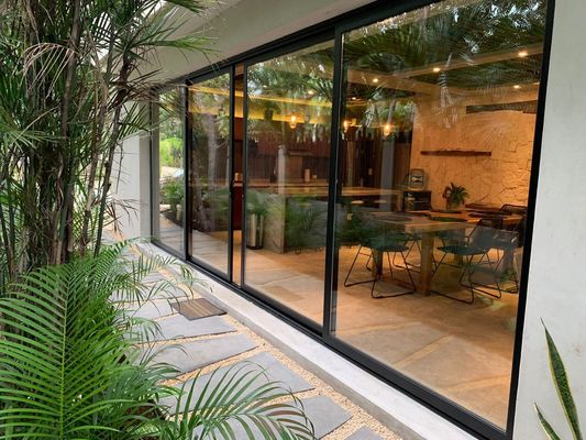Geluidsisolatie Franse stijl UPVC schuifglasdeuren voor naadloze binnen-buitenstroom