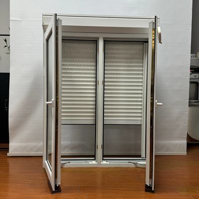 Folding Screen PVC Casement Venster met Glasvezel Mosquito Net en Rolluiken