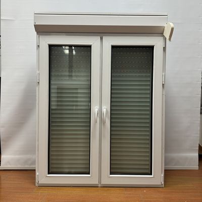 Folding Screen PVC Casement Venster met Glasvezel Mosquito Net en Rolluiken