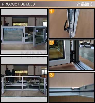 Shanghai Aluminium Double Hang Windows met verticaal openingspatroon en OEM welkom