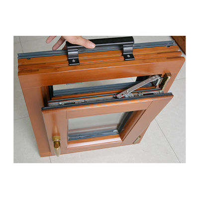 Verticaal open villa Aluminium keten winder Hoog gehangen venster met en hout onthullen