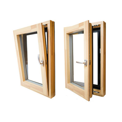 Verticaal open villa Aluminium keten winder Hoog gehangen venster met en hout onthullen
