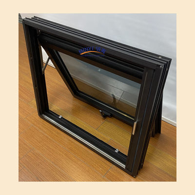 Aluminiumlegering Hooggehangen raam met glasvezel scherm net en dubbel gehard glas